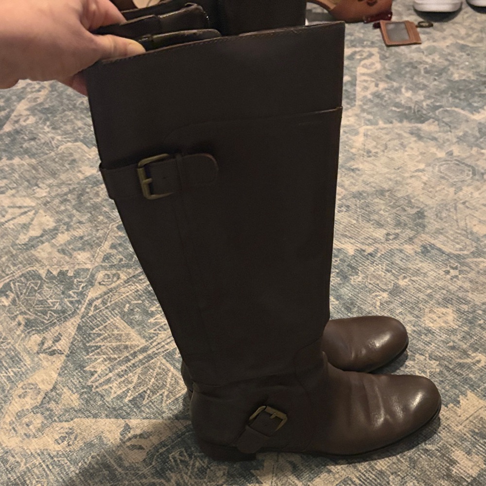 Nine West Tan Vintage America Collection Leather Riding Boots